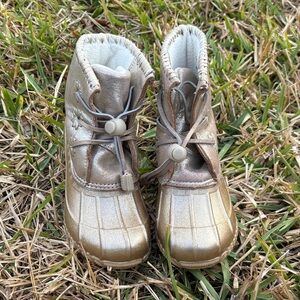 Gold Jack Rogers Rain Boots size 12